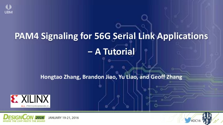 pam4 signaling for 56g serial link applications a tutorial