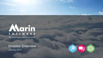 Investor Overview  January 2017  Safe Harbor  This presentation contains forward-looking statements