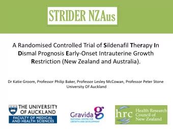 STRIDER NZAus A Randomised Controlled Trial of S ildenafil T he r apy I n D ismal Prognosis E