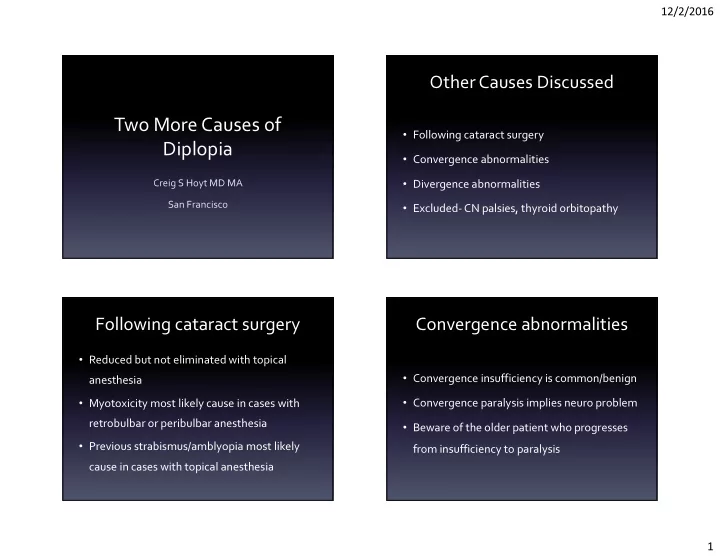 two more causes of