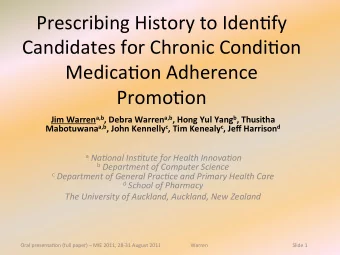 Prescribing  History  to  Iden1fy    Candidates  for  Chronic  Condi1on