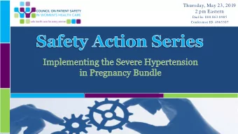Thursday, May 23, 2019  2 pm Eastern  Dial In: 888.863.0985  Conference ID: 4965307  Slide 1
