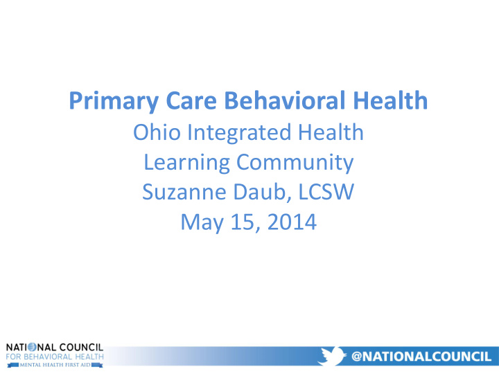 primary care behavioral health