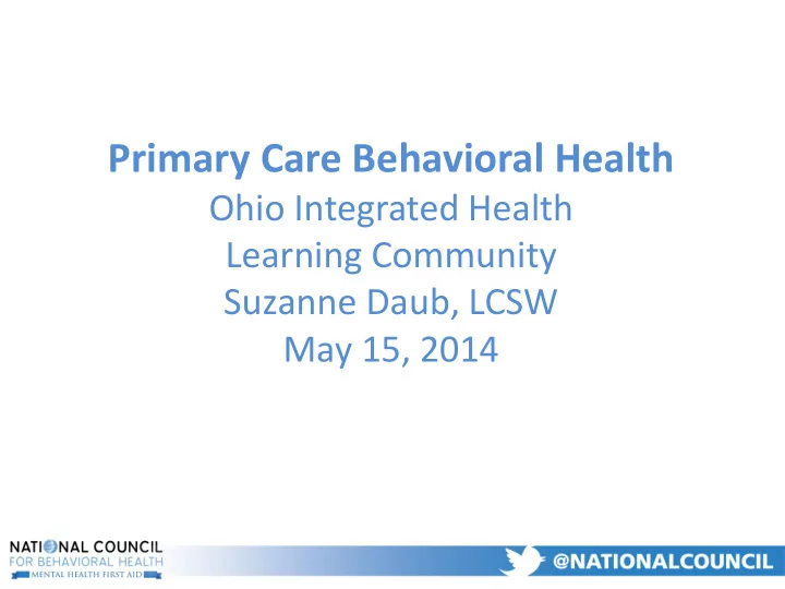 primary care behavioral health