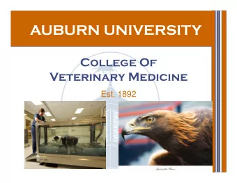 AUBURN UNIVERSITY  College Of  Veterinary Medicine  Est. 1892  Dr. Dan Givens  Ann Marie DelSignore