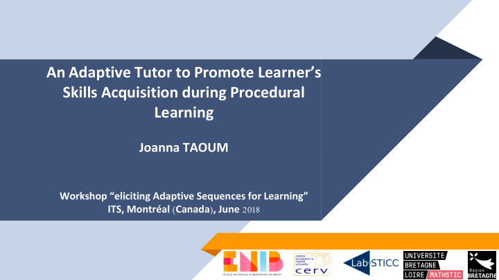 an adaptive tutor to promote learner s skills acquisition