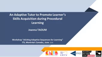 An Adaptive Tutor to Promote Learners  Skills Acquisition during Procedural  Learning  Joanna