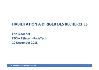Eric Lecolinet  LTCI Tlcom ParisTech