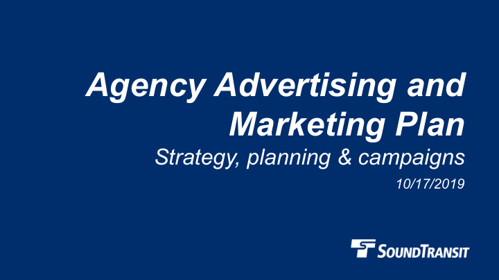agency advertising and marketing plan
