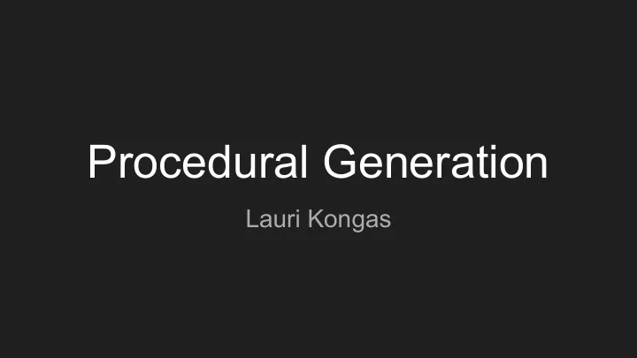 procedural generation