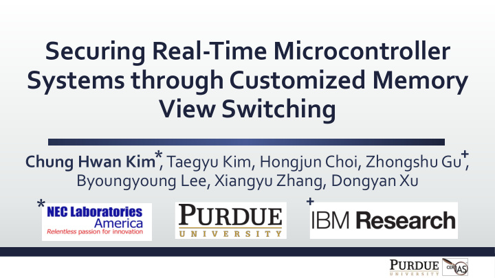 securing real time microcontroller systems through