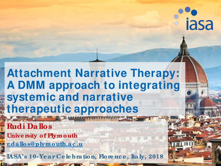 attachment narrative therapy a dmm approach to