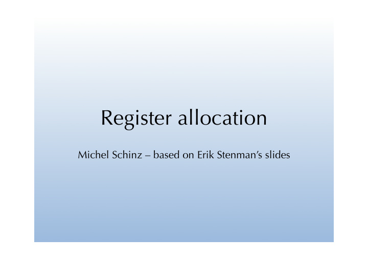 register allocation