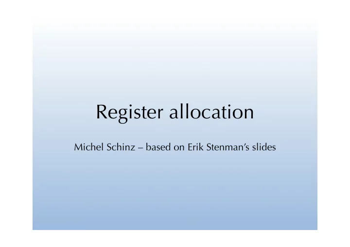 register allocation
