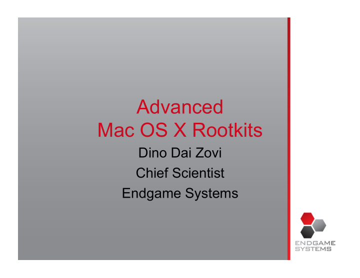 advanced mac os x rootkits
