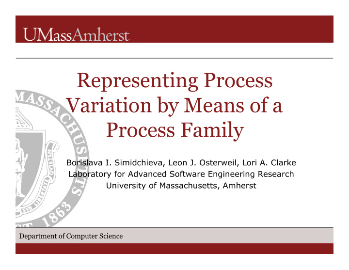 representing process variation by means of a process