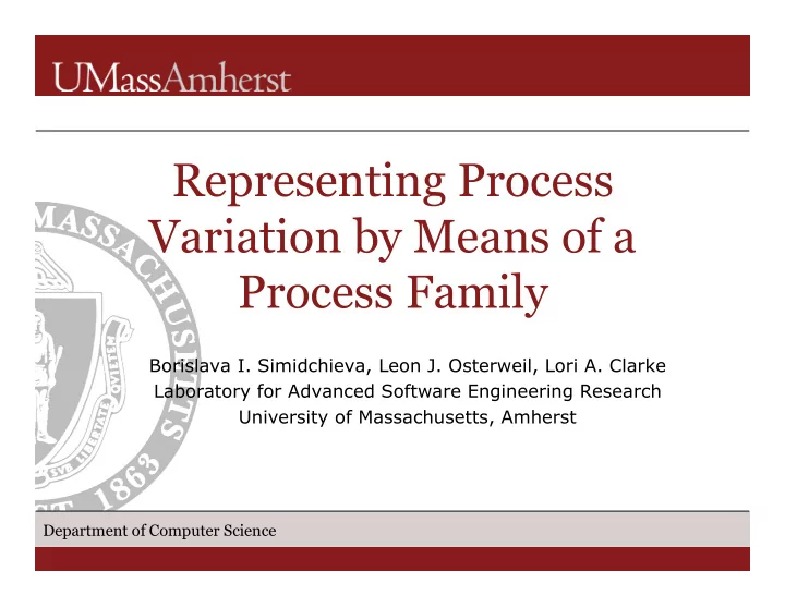 representing process variation by means of a process