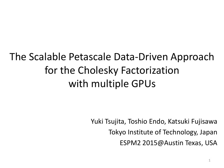 the scalable petascale data driven approach for the
