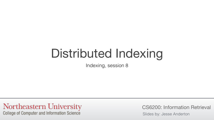 distributed indexing