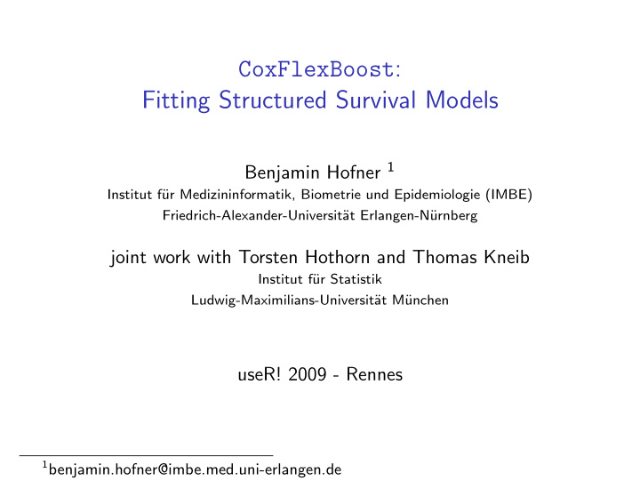 coxflexboost fitting structured survival models