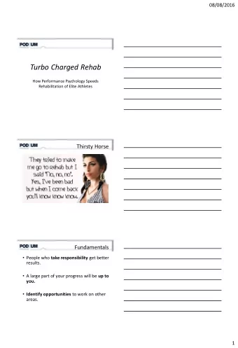 Turbo Charged Rehab  How Performance Psychology Speeds  Rehabilitation of Elite Athletes  Thirsty