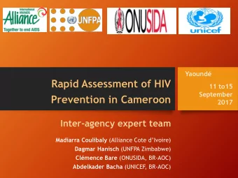 Prevention in Cameroon  2017  Inter-agency expert team Madiarra Coulibaly (Alliance Cote