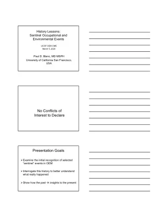 No Conflicts of  Interest to Declare  Presentation Goals  Examine the initial recognition of