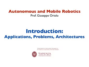 Introduction: Applications, Problems, Architectures  practical information  class schedule