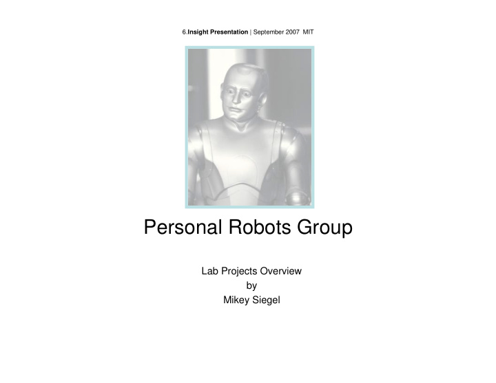 personal robots group