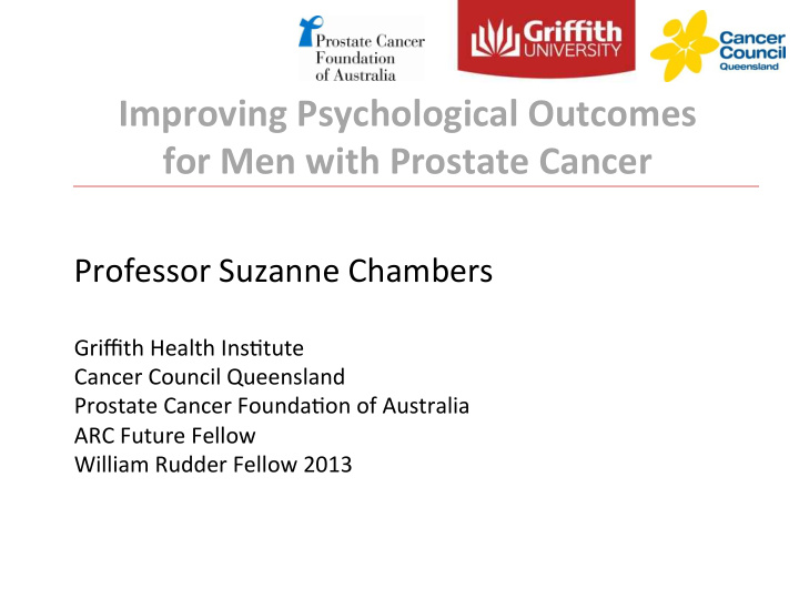 improving psychological outcomes for men with prostate