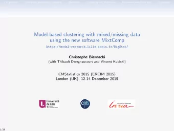 Model-based clustering with mixed/missing data  using the new software MixtComp