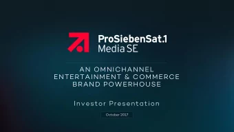 BRAND POWERHOUSE  October 2017 WE DELIVER GROWTH  Reve  venu  nues  es  Adj.  j. EBI  BITDA  DA