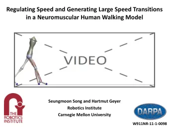 Regulating Speed and Generating Large Speed Transitions  in a Neuromuscular Human Walking Model