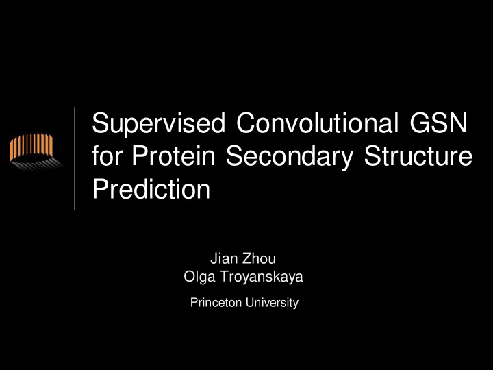 supervised convolutional gsn for protein secondary