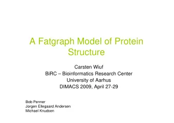 A Fatgraph Model of Protein  Structure  Carsten Wiuf  BiRC  Bioinformatics Research Center
