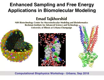 Enhanced Sampling and Free Energy  Applications in Biomolecular Modeling  Emad Tajkhorshid  NIH