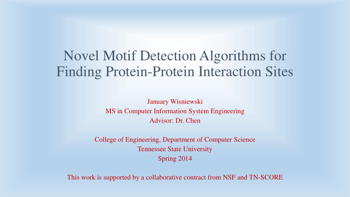 novel motif detection algorithms for