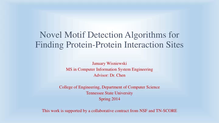 novel motif detection algorithms for