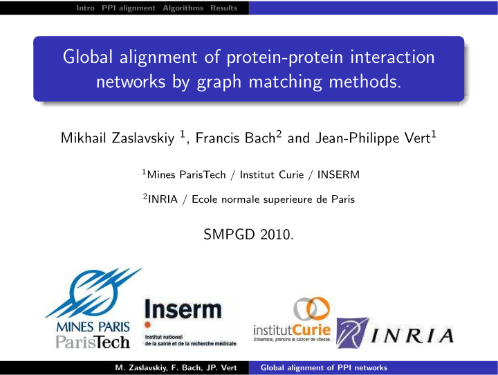 global alignment of protein protein interaction networks