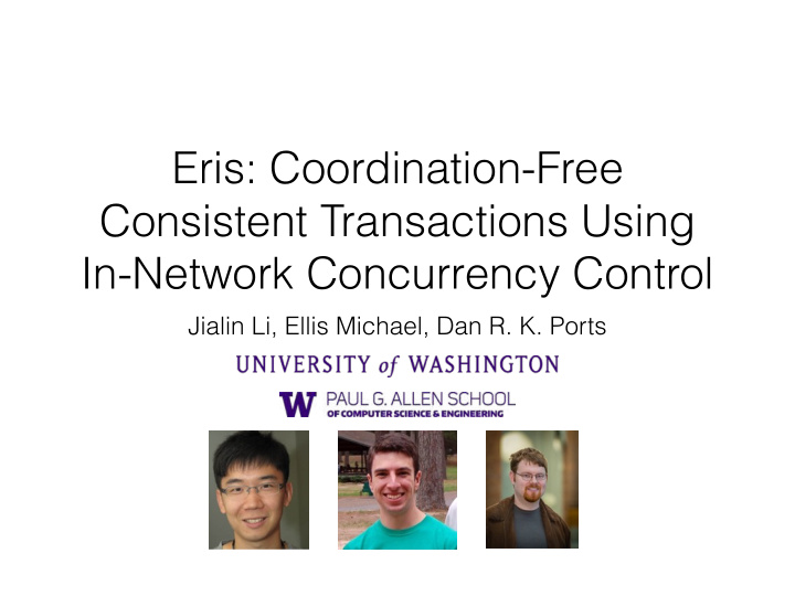 eris coordination free consistent transactions using in