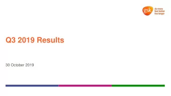 Q3 2019 Results  30 October 2019  Cautionary statement regarding  forward-looking statements  This