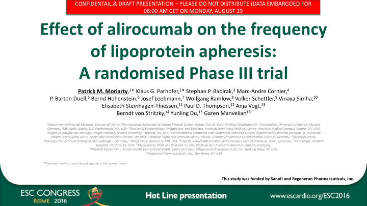 of lipoprotein apheresis