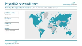 Payroll Services Alliance Partnership of leading payroll services providers: Aditro, Ascender,