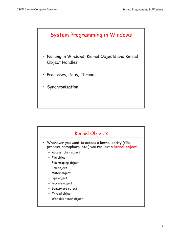 system programming in windows