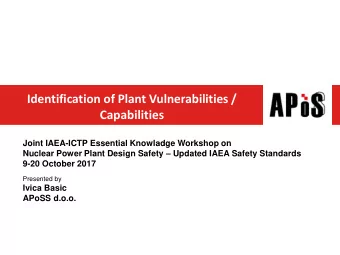 Capabilities  Joint IAEA-ICTP Essential Knowladge Workshop on Nuclear Power Plant Design Safety