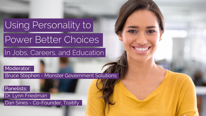 using personality to power better choices