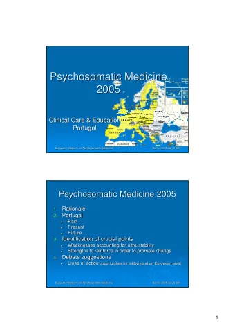 Psychosomatic Medicine  Psychosomatic Medicine  2005  2005  Clinical Care &amp; Education  Clinical