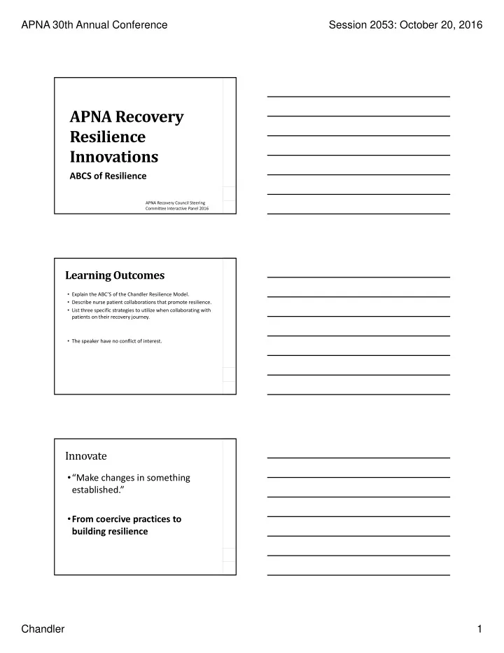 apna recovery resilience innovations