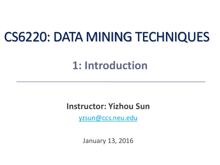 cs6220 data mining techniques