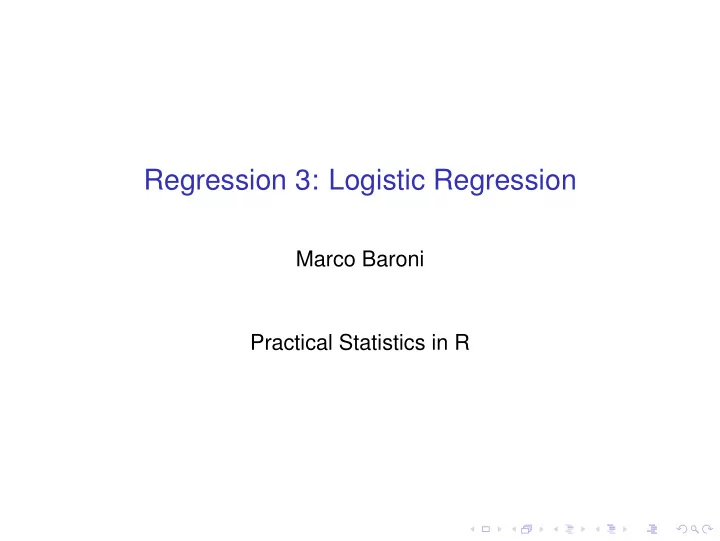 regression 3 logistic regression